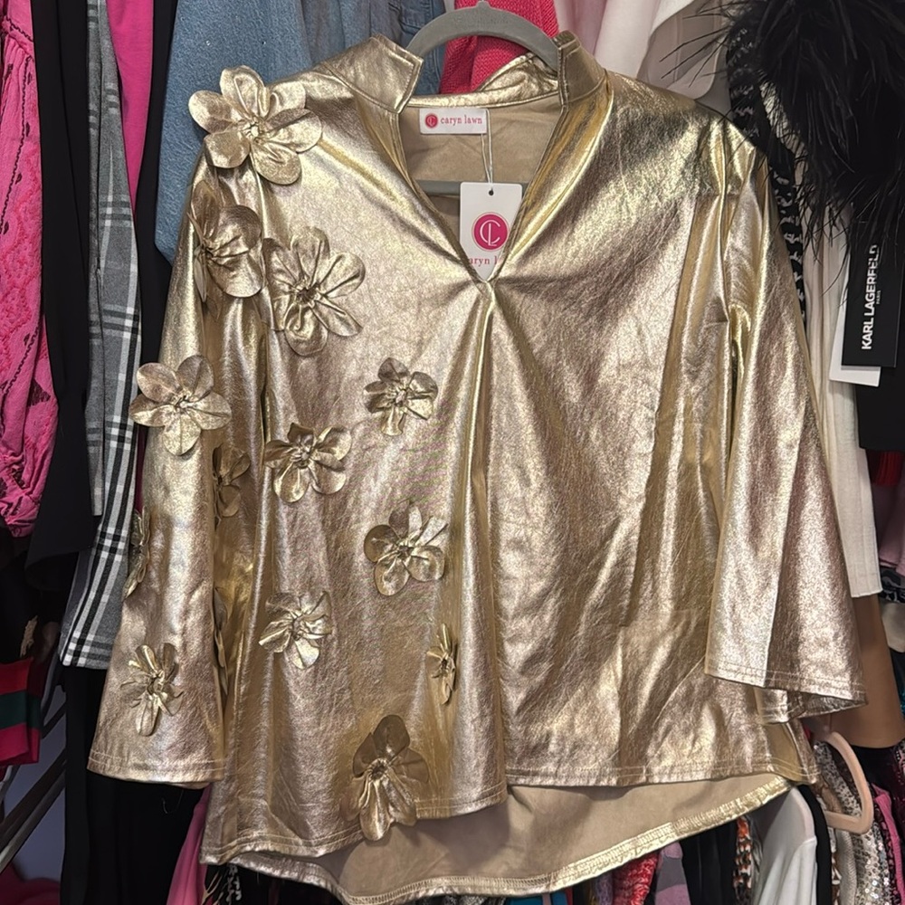 CARYN LAWN Audrey Leather Top